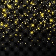 Gold backdrop with stars and dust sparkles