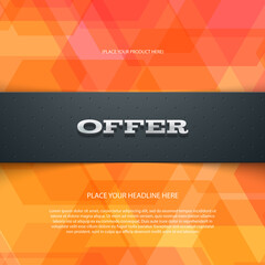 vector colorful web banner, card, flyer, e-commerce design with geometric background, 