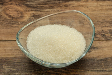White sugar in the bowl