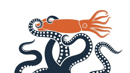 Octopus logo. Isolated octopus on white background
