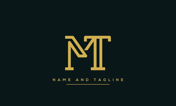 MT ,TM ,M ,T Letter Logo Design with Creative Modern Trendy Typography