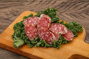 Iberian pork Fuet sausage slices