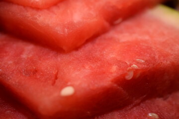 watermelon on a plate close up