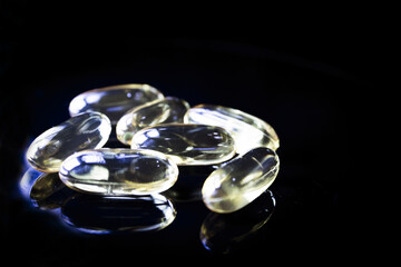 A group of fish oil capsules