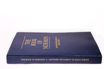 The Book of Mormon Isolated Against a White Background