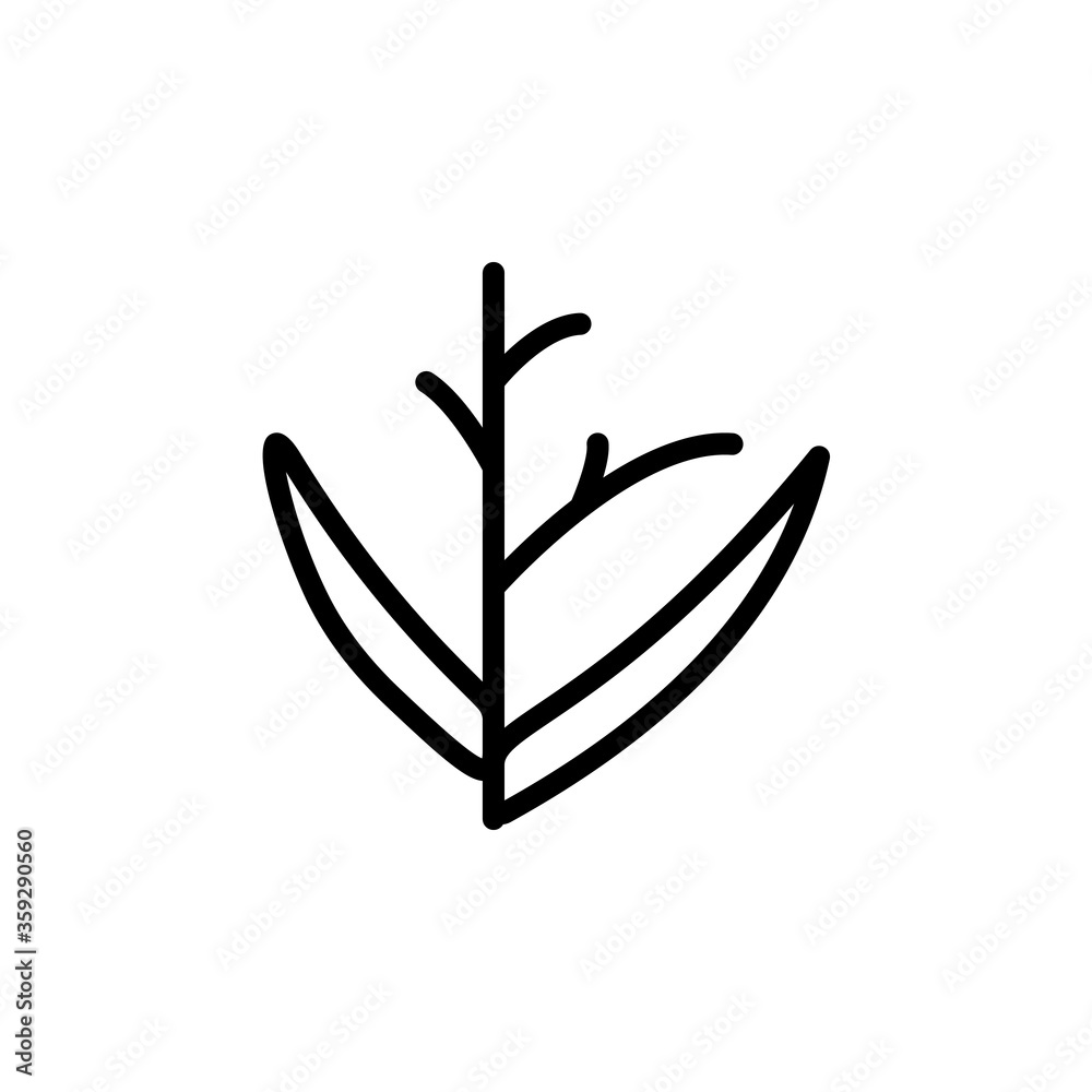 Poster grass leaf icon. simple line, outline vector elements of botanicals icons for ui and ux, website or 
