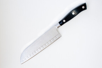 A japanise Santoku Knife. Isolated on white with clipping path.