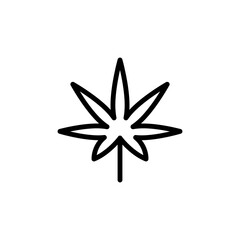Hemp flower icon. Simple line, outline vector elements of botanicals icons for ui and ux, website or mobile application