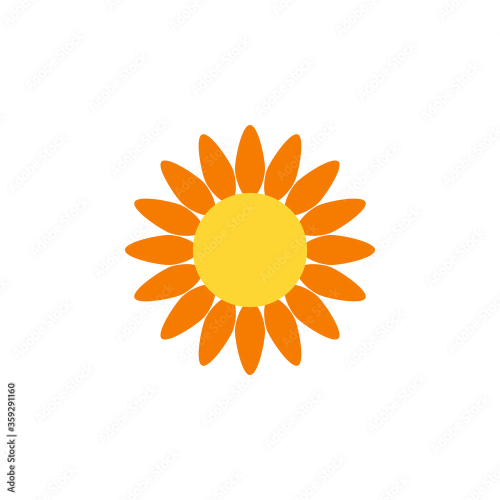 Poster sunflower flower icon. simple color vector elements of botanicals icons for ui and ux, website or mo