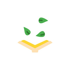 Book leaf icon. Simple color vector elements of botanicals icons for ui and ux, website or mobile application