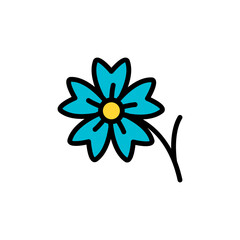Acanthaceae blue flower icon. Simple color with outline vector elements of healing plant icons for ui and ux, website or mobile application