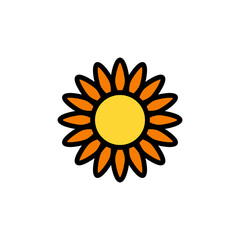 Sunflower flower icon. Simple color with outline vector elements of healing plant icons for ui and ux, website or mobile application