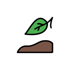 Herbal leaf land icon. Simple color with outline vector elements of healing plant icons for ui and ux, website or mobile application