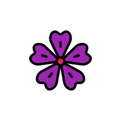 Mallow flower icon. Simple color with outline vector elements of healing plant icons for ui and ux, website or mobile application