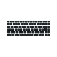 Computer Keyboard Icon Keypad Buttons Black Vector Illustration