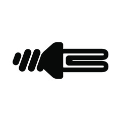 CFL bulb silhouette black icon illustration isolated on white background