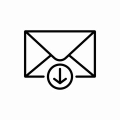 Outline down message icon.Down message vector illustration. Symbol for web and mobile