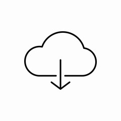 Outline download cloud icon.Download cloud vector illustration. Symbol for web and mobile