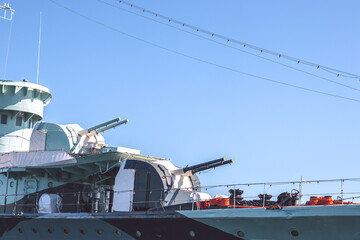 Warship in the harbor