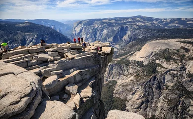 Schapenvacht deken met patroon Half Dome Top van Half Dome, Yosemite National Park, Californië