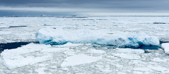 Landcape of the ice formations of Antarctica