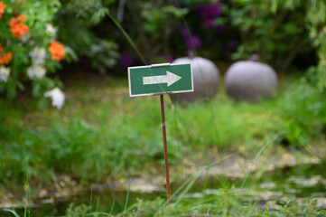 Sign showing direction of trip