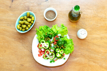 Brazilian food with rice and beans.