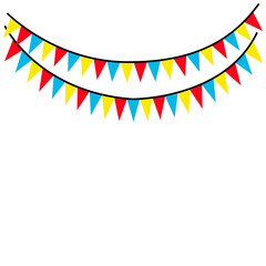 Obraz premium Hanging Flags Birthday Decoration Vector Illustration Celebration Party Banner Design