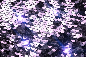 Sequins texture. Sparkle girl glitter background. Colorful mermaid sequins isolated.