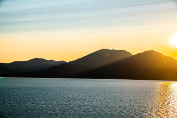 sunset in the mountains