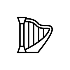 Harp, music concept line icon. Simple element illustration. Harp, music concept outline symbol design from Italy set. Can be used for web and mobile