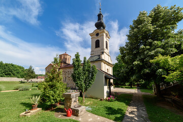 Vrsac, Serbia - June 08, 2020: The Mesic Monastery is a Serb Orthodox monastery situated in the Banat region, in the province of Vojvodina, Serbia. It was founded in the 15th century