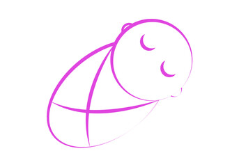 Icono de un pequeño bebe en fondo blanco.