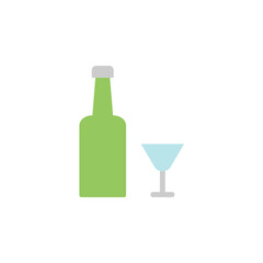 Wine, glass colored icon. Simple colored element illustration. Wine, glass concept symbol design from Bar set. Can be used for web and mobile