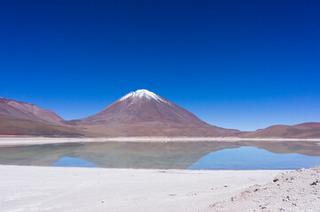 Green lake. Altiplano Lakes, Bolivia, South America