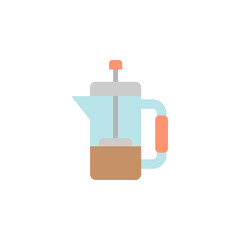 Obraz premium Tea, French press colored icon. Simple colored element illustration. Tea, French press concept symbol design from Bar set. Can be used for web and mobile