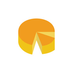 Cheese, ellipse form icon. Simple color vector elements of dairy product icons for ui and ux, website or mobile application