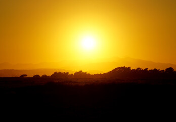 sunset over the mountains