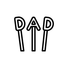 DAD, sticks icon. Simple line, outline vector elements of cultural activities icons for ui and ux, website or mobile application
