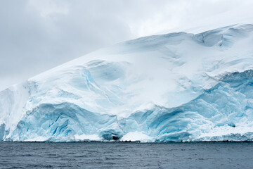 Close view of the icebergs in Antarctica