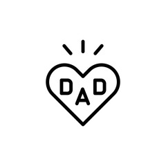 Heart, love, DAD icon. Simple line, outline vector elements of cultural activities icons for ui and ux, website or mobile application