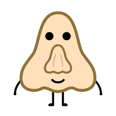 Cute cartoon character of nose