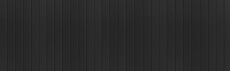 Zelfklevend Fotobehang Panorama of Black Corrugated metal background and texture surface or galvanize steel © torsakarin