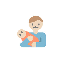 Dad, baby icon. Simple color vector elements of cultural activities icons for ui and ux, website or mobile application