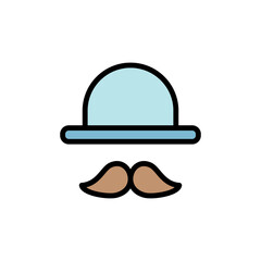Mustache, hat icon. Simple color with outline vector elements of cultural activities icons for ui and ux, website or mobile application