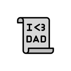 Letter, I love DAD icon. Simple color with outline vector elements of cultural activities icons for ui and ux, website or mobile application