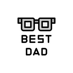 Best Dad, glasses icon. Simple color with outline vector elements of cultural activities icons for ui and ux, website or mobile application