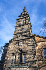 Fototapeta na wymiar Bell towr of Saint Cuthbert church in Edinburgh city, UK