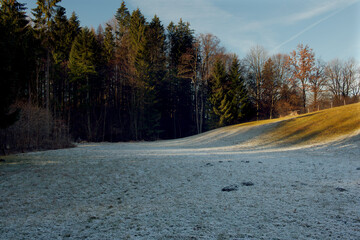 Landschaft im Morgenfrost