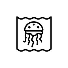 Jellyfish, ocean icon. Simple line, outline vector elements of saving marine icons for ui and ux, website or mobile application